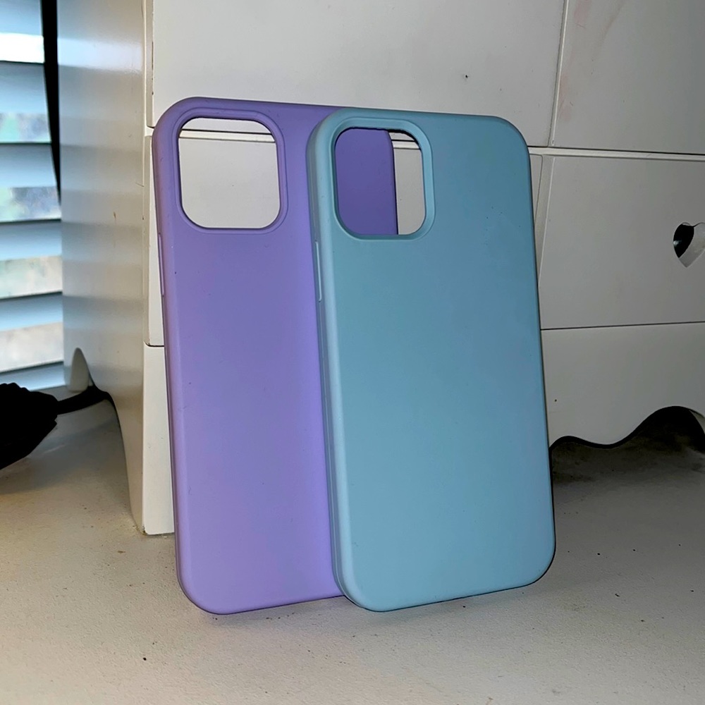 Lavender and Baby Blue silicone iPhone 12/12 Pro case